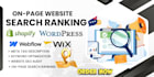 do on page website search ranking for webflow wordpress wix shopify website SEO