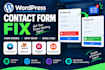 fix wordpress contact form 7 errors, form bugs SMTP and wp email delivery issues