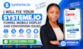fix your systeme io funnel mobile display and conversion issues
