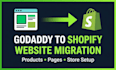 migrate godaddy website or online store to shopify