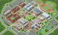 design custom campus map, school map, park map and facility wayfinding map