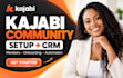 setup online kajabi community, members development, CRM integration