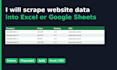 scrape website data into excel or google sheets