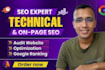 do on page and technical SEO, website audit and fix google indexing