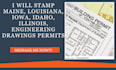 Stamp maine, louisiana, iowa, idaho, illinois, engineering drawings ...