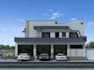 remodel mix use building layout, 3d elevation design, retail ground floor render