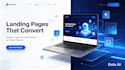 create a responsive landing page using HTML CSS and javascript
