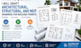 draft architectural, structural, and mep drawings for building permits