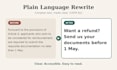 rewrite your text in plain language