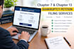 prepare chapter 7 and chapter 11 bankruptcy petition