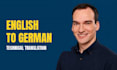 translate technical documents and software from english to german