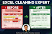 clean and organize messy excel data and remove duplicates
