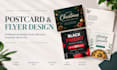 design professional double sided postcards, flyers, and print materials