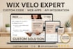 develop wix velo wix code wix website nd data base
