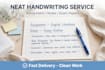 write neat and clean handwritten assignments and notes