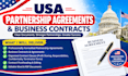 draft USA partnership agreements and business contracts