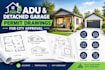 draft adu permit drawings with city planning