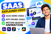 create saas explainer video demo video app promo motion graphics saas animation