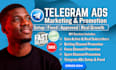 setup telegram ads, fix error sport promotion, forex promotion, bet game channel