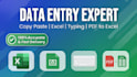 do data entry copy paste excel data entry and typing work fast