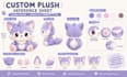 custom plush reference sheet, plushie reference sheet, ych concept design