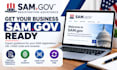 assist with sam gov registration, uei, cage code and renewal