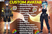 reate custom 3d vtuber model, anime vrchat avatar and vrm