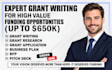 do grant writing, grant proposal, grant research, and grant application
