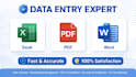 do fast data entry,typing,copy paste and excel work