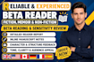 beta read  romance books, critique novel, beta reader fantasy, alpha reader