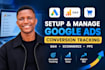 setup and manage google ads conversion tracking, ga4 ecommerce tracking PPC