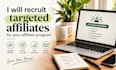 recruit targeted affiliates for your affiliate program