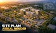 do architectural master plan site plan aerial view render