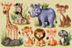 draw custom animal cartoon illustration