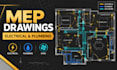draft mep engineering drawings electrical plumbing and hvac plans