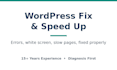 fix your wordpress errors and speed up your slow website