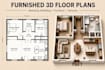 create a sketchup 3d floor plan with furniture and textures