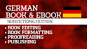 book editing, german proofreading and formatting, german book editing