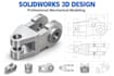 create mechanical parts in solidworks for manufacturing with technical drawing
