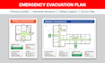 design fire exit and emergency evacuation plan, map