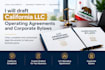 draft california llc operating agreements and corporate bylaws
