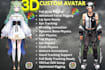 create custom furry vtuber model, vrchat avatar and 3d fursona