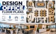 design office floor plans, workstations, meeting room layouts