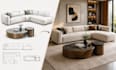 design modern sofa and coffee table sets with 3d renders