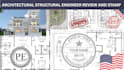 architect  structural engineering review, permit drawings, stamp ca fl tx nc ga