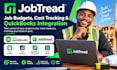 do jobtread job budget setup cost tracking quickbooks integration cost reports