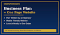 create a business plan and a one page website for your startup