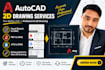 create professional autocad 2d drawings