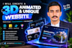 create a 3d animated and unique website