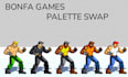 create retro 2d pixel art sprite,fighting game animation,bonfa games,swap shader